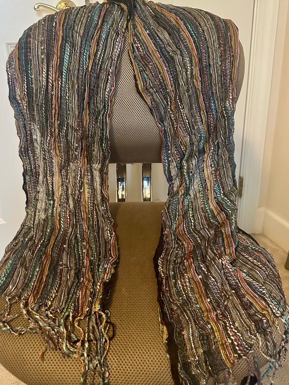 Multicolor Striped Lightweight Decorative Scarf - Brand